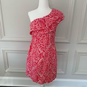 Lilly Pulitzer one shoulder dress with ruffles Sz4